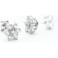 18ct White Gold Brilliant Cut 0.70ct Diamond Daisy Stud Earrings KDCER66/31719C