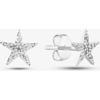9ct White Gold 0.07ct Brilliant Cut Diamond Star Stud Earrings THE40527-07 (WG)