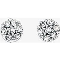 9ct White Gold Round Diamond Cluster Stud Earrings GE734