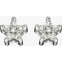 9ct White Gold Diamond Star Stud Earrings GE2353