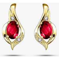 9ct Yellow Gold Ruby and Diamond Swirl Stud Earrings E1860/7-9