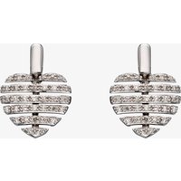 9ct White Gold Split Diamond Heart Stud Earrings GE2298