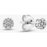 9ct White Gold 0.12ct Diamond Flower Stud Earrings THE17445-12