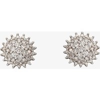 9ct White Gold 0.10ct Diamond Urchin Cluster Stud Earrings GE2382