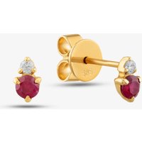 14ct Yellow Gold Brilliant Cut Ruby and Diamond Stud Earrings E39074KY14RB (X2)