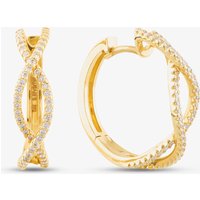 14ct Yellow Gold 0.34ct Brilliant Cut Diamond Crossover Hoop Earrings 737525 585/GG