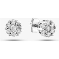 9ct White Gold 0.50ct Brilliant Cut Diamond Cluster Stud Earrings THE17445-50