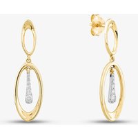 9ct Yellow Gold Diamond Oval Dropper Earrings E4537YW/15-10