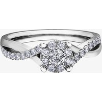 9ct White Gold 0.52ct Diamond Twist Cluster Ring LB3967WG/52-10 N