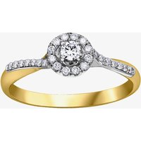 9ct Two Tone Gold 0.25ct Diamond Twist Cluster Ring 30392YW/25-10 L