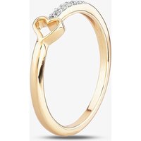 Pure Brilliance 9ct Yellow Gold 0.05ct Diamond Open Heart Ring THR23107-05CH R (YG)