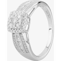 9ct White Gold 0.50ct Diamond Square Cluster Shouldered Ring THR23758-50 Q