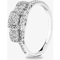 9ct White Gold 0.35ct Square Cluster Shoulder Set Ring THR28937-35CH Q