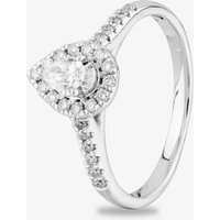 Pure Brilliance 9ct White Gold 0.50ct Diamond Pear Shaped Shoulder Set Ring THR29082-50 J (WG)