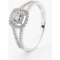 9ct White Gold Brilliant Cut 0.25ct Diamond Shoulder Set Cluster Ring PR12865W L