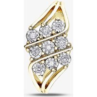 9ct Yellow Gold Diamond Nine Stone Illusion Set Cluster Ring 52F97YW/18-10 L