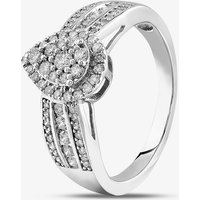 9ct White Gold Diamond Pear Shape Cluster Shoulder Set Ring THR23757-50SJ N