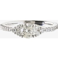 Platinum 4 Claw 7 Stone Cluster Diamond Shoulders Ring DSR39(0.30ct PLUS)-G/VS2/0.55ct