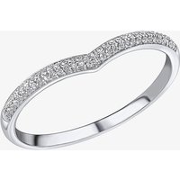 9ct White Gold Diamond Wishbone Ring GR630 58