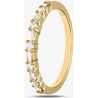 18ct Yellow Gold 0.45ct Baguette and Brilliant Cut Diamond Half Eternity Ring PR09207 18KY M