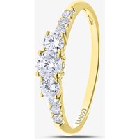 18ct Yellow Gold 0.50ct Three Stone Shoulder Set Diamond Ring PR10963Y18JPK N
