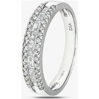 18ct White Gold Baguette and Brialliant Cut Diamond Half Eternity Ring PR09208 18KW L