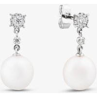 18ct White Gold Diamond and Freshwater Pearl Dropper Earrings EOX70115DD/WG