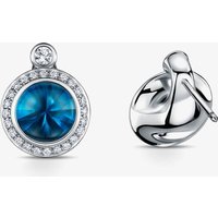 Geoghegan Satellite 18ct White Gold Blue Topaz and Diamond Halo Cluster Stud Earrings SAT57/W