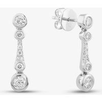 18ct White Gold Brilliant Cut Diamond Graduating Dropper Earrings LG250/EB-PR