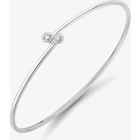 18ct White Gold Rubover Double Diamond Crossover Bangle BG052