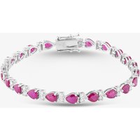 18ct White Gold 9.33ct Pear Cut Ruby and 1.36ct Brilliant Cut Diamond Tennis Bracelet MQ6476