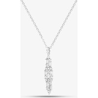 18ct White Gold 0.60ct Baguette and Brilliant Cut Diamond Dropper Necklace LG260/NA