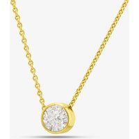 18ct Yellow Gold 0.14ct Rubover Diamond Necklace CB180-18