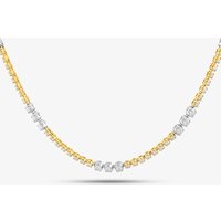 18ct Two Colour Gold 3.00ct Brilliant Cut Diamond Half Tennis Necklace HSN1055(3.00CT)S