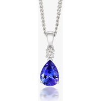 Tivon 18ct White Gold Pear-Cut Tanzanite and Diamond Necklace CPW1SPR8TZ