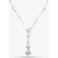 18ct White Gold 0.56ct Brilliant Cut Diamond Dropper Bar Necklace LG250/NA