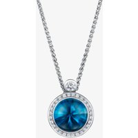 Geoghegan Satellite 18ct White Gold 3.50ct Blue Topaz and 0.28ct Diamond Cluster Pendant SAT18/W
