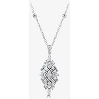 18ct White Gold 1.82ct Baguette and Brilliant Cut Diamond Fancy Drop Pendant LG201/PA
