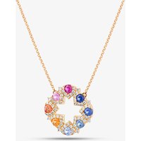 18ct Rose Gold Brilliant Cut Sapphire, Ruby and Diamond Openwork Necklace P39152KP18V01002 18RG