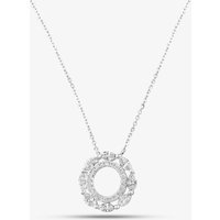 18ct White Gold 0.66ct Marquise and Brilliant Cut Diamond Circle Pendant Necklace P38157GW18DD
