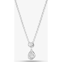 18ct White Gold 0.31ct Pear and Brillaint Cut Diamond Dropper Necklace P22430GW18DD