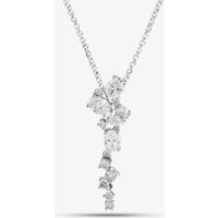 18ct White Gold 0.97ct Oval and Brilliant Cut Diamond Dropper Necklace P27127GW18DD