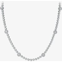 18ct White Gold 4.30ct Diamond Halo Cluster Necklace HSN1015(4.30CT)S