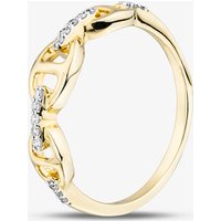 Pure Brilliance 9ct Yellow Gold 0.10ct Diamond Linked Dress Ring THR44526-10 N