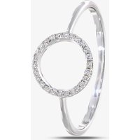 9ct White Gold Diamond Open Circle Ring DR1507W K