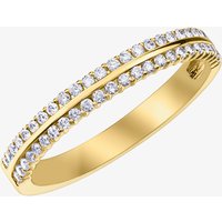 9ct Yellow Gold 0.50ct Diamond Two Row Half Eternity Ring 50L92/50-10 L