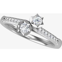 18ct White Gold 0.33ct Twin Diamond Twist Ring 9710/18W/DQ10 Q