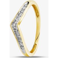 9ct Yellow Gold 0.12ct Diamond Wishbone Half Eternity Ring THR14730 Q