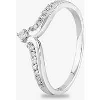 9ct White Gold 0.15ct Diamond Wishbone Ring THR28175-15 P