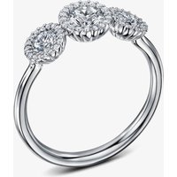 Geoghegan Cannele Trois Platinum and Diamond Three Halo Cluster Ring CAN104/P